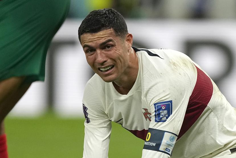 Cristiano Ronaldo no ocultó sus emociones luego de la eliminación de Portugal ante Marruecos.