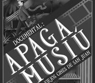 Afiche oficial del documental “Apaga Misiú, la historia de los viejos cines de San Juan”.