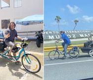 El creador de Ruteando Mi Isla, Maed Torres, hizo entrega de la bicicleta al joven Roberto Stewart.