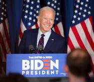 Democratic candidate for United States President, Former Vice President Joe Biden, smiles as he prepares to make a speech during a campaign stop at the Governor's Inn in Rochester, New Hampshire, USA, 09 October 2019. EFE/EPA/CJ GUNTHER/File
