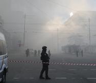Imagen reciente de un bombardeo en Kiev, Ucrania.