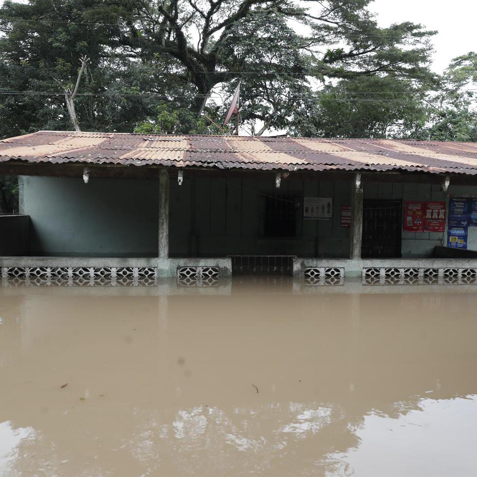 Una casa inundada por el paso huracán Julia en la zona de Salto Grande, Nueva Guinea, en Nicaragua.