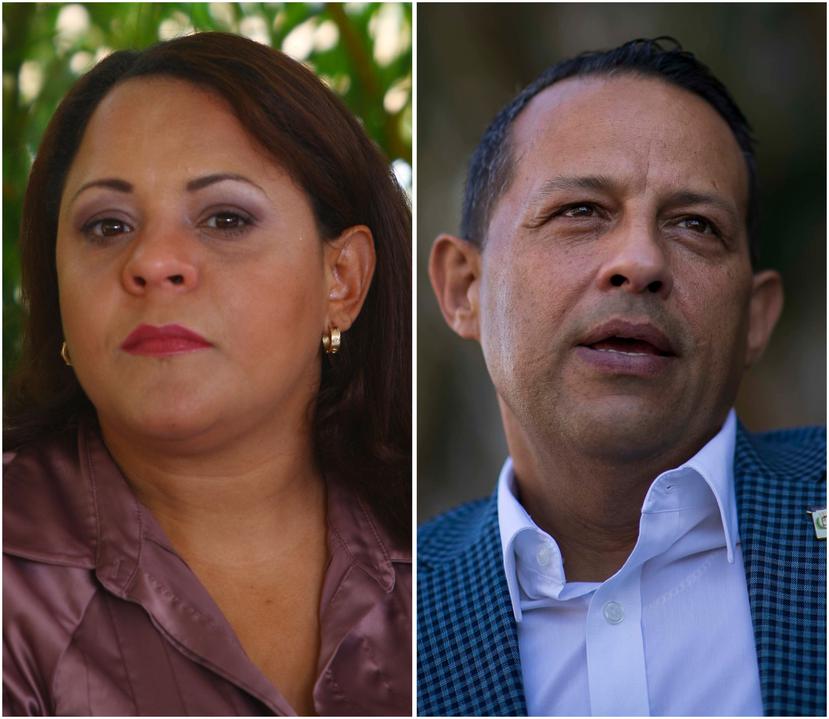La exalcaldesa de Aguadilla Yanitsia Irizarry y el candidato por el PPD, Julio Roldán.
