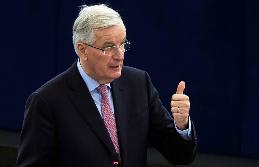 El negociador jefe de la Unión Europea (UE) para el "brexit", Michel Barnier, interviene durante un pleno sobre el "brexit" en el Parlamento Europeo en Estrasburgo, Francia. (EFE)