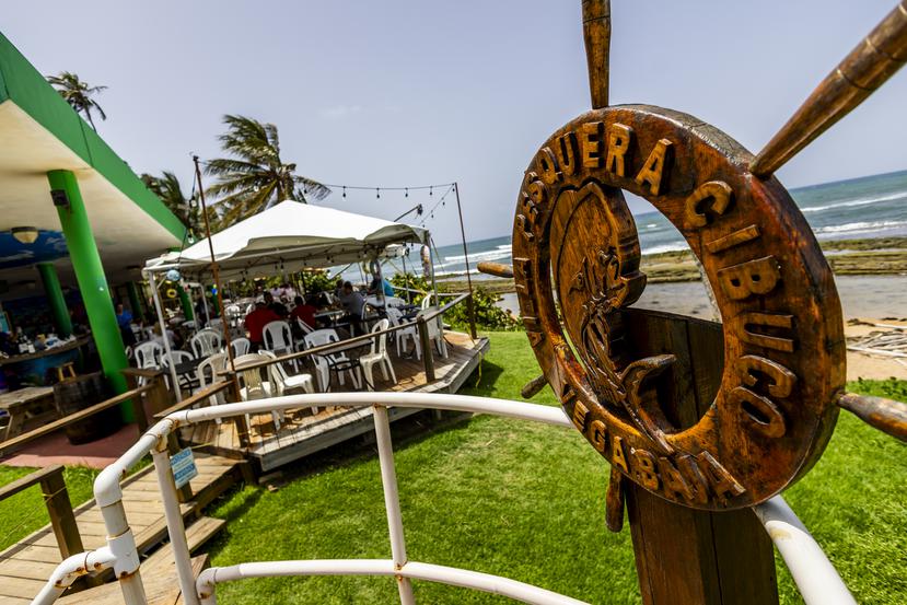 The stranded boat is one of the restaurant attractions.