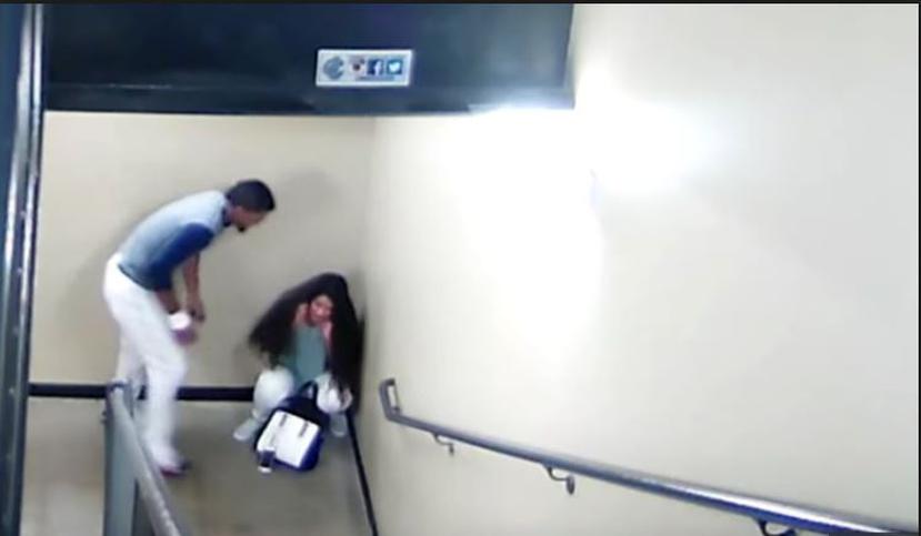 Captura del vídeo donde Danry Vásquez golpeó a su pareja.