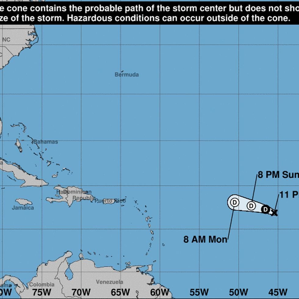Posible ruta de la depresión tropical.