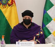 María Nela Prada, ministra de la Presidencia de Bolivia.