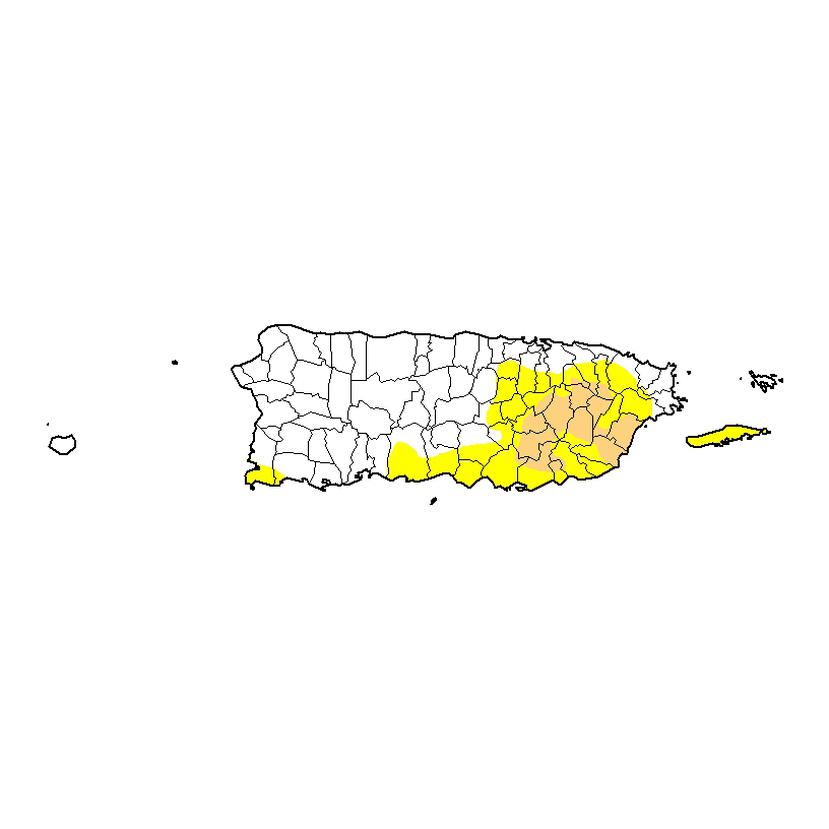 Un 36.18 por ciento de la isla tiene condiciones anormalmente secas. (USDM)