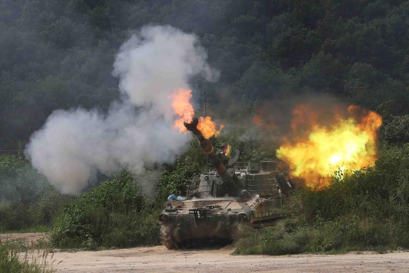 Es la primera vez que Corea del Sur moviliza una gran cantidad de unidades de artillería para realizar la práctica.