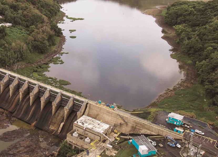 Vista aérea del embalse Carraízo durante la sequía de 2015. (GFR Media)