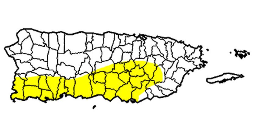 El mapa muestra en amarillo las zonas afectadas por el periodo “anómalamente seco”. (Captura / droughtmonitor.unl.edu)