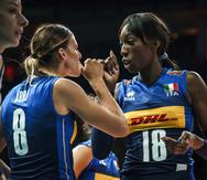 Paola Ogechi Egonu (18) lideró a Italia con 19 puntos en el partido ante Puerto Rico.