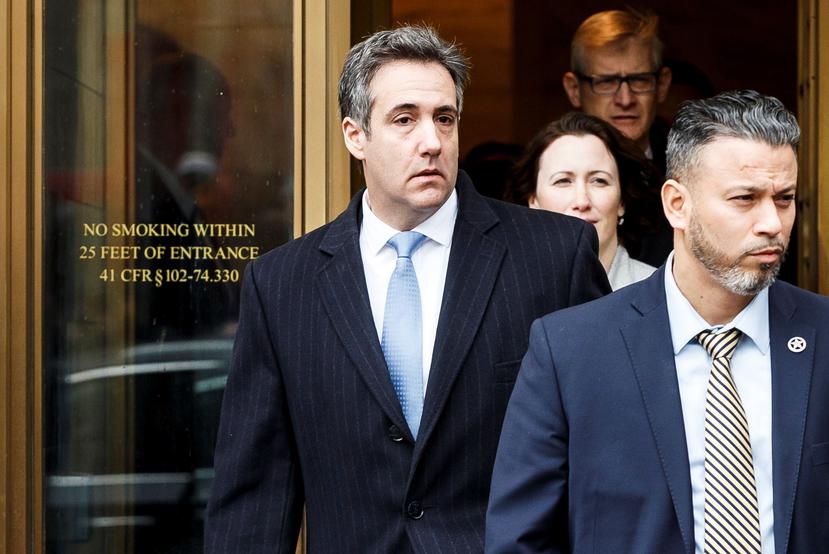 Michael Cohen, a la salida del Tribunal Federal de Estados Unidos en Nueva York. (Agencia EFE)
