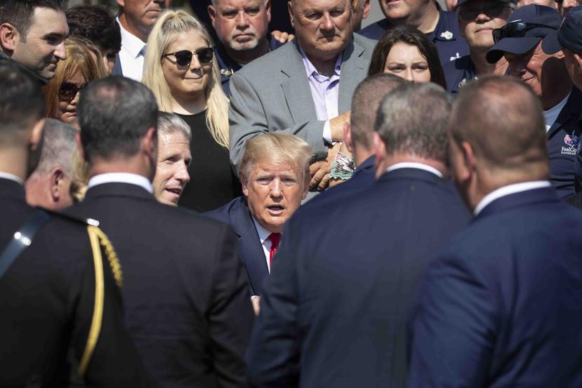Donald Trump durante una ceremonia oficial en el Rosedal de la Casa Blanca.  (AP)