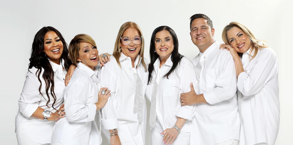 De izquierda a derecha, Lizmarie Quintana, Gisselle, Uka Green, Marilyn Pupo, Normando Valentín y Aixa Vázquez, quienes forman parte del elenco de "Titantos Season 3".
