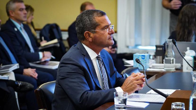Governor Pedro Pierluisi answers questions during a U.S. House Natural Resources Committee hearing.
