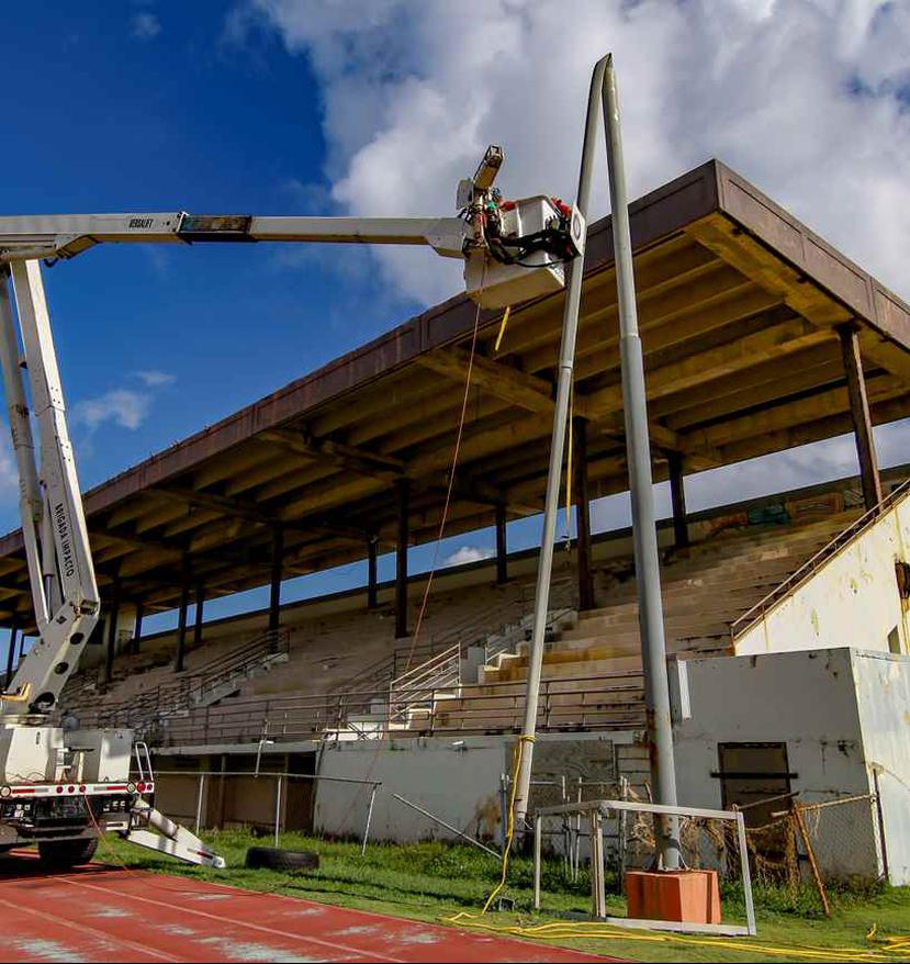 Imagen del proceso de reconstrucción del estadio Sixto Escobar. (Suministrada)