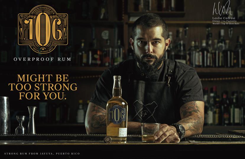 106 Overproof Rum cuenta con una campaña publicitaria protagonizada por tres de los mejores bartenders de Puerto Rico. En la foto,  Leslie Cofresí, socio fundador de La Factoría.