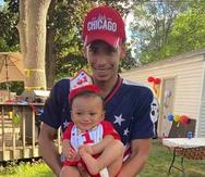 FILE - This photo provided by Ben Crump Law, PLLC. shows Daunte Wright and his son, Daunte Jr., at his first birthday party. Wright, 20, was killed during a traffic stop by a white suburban Minneapolis police officer on Sunday, April 11, 2021. (Ben Crump Law, PLLC. via AP)