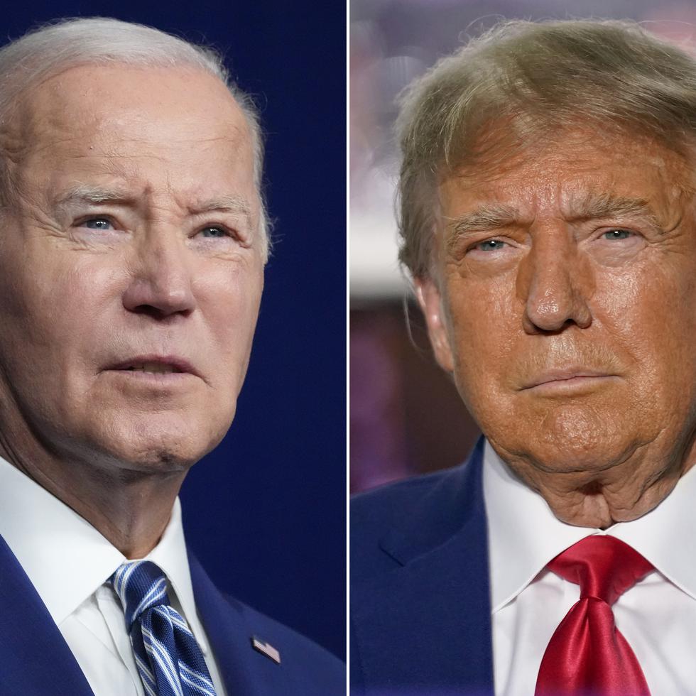 El presidente Joe Biden (izq.) y el expresidente Donald Trump se medirán nuevamente en las elecciones de noviembre.