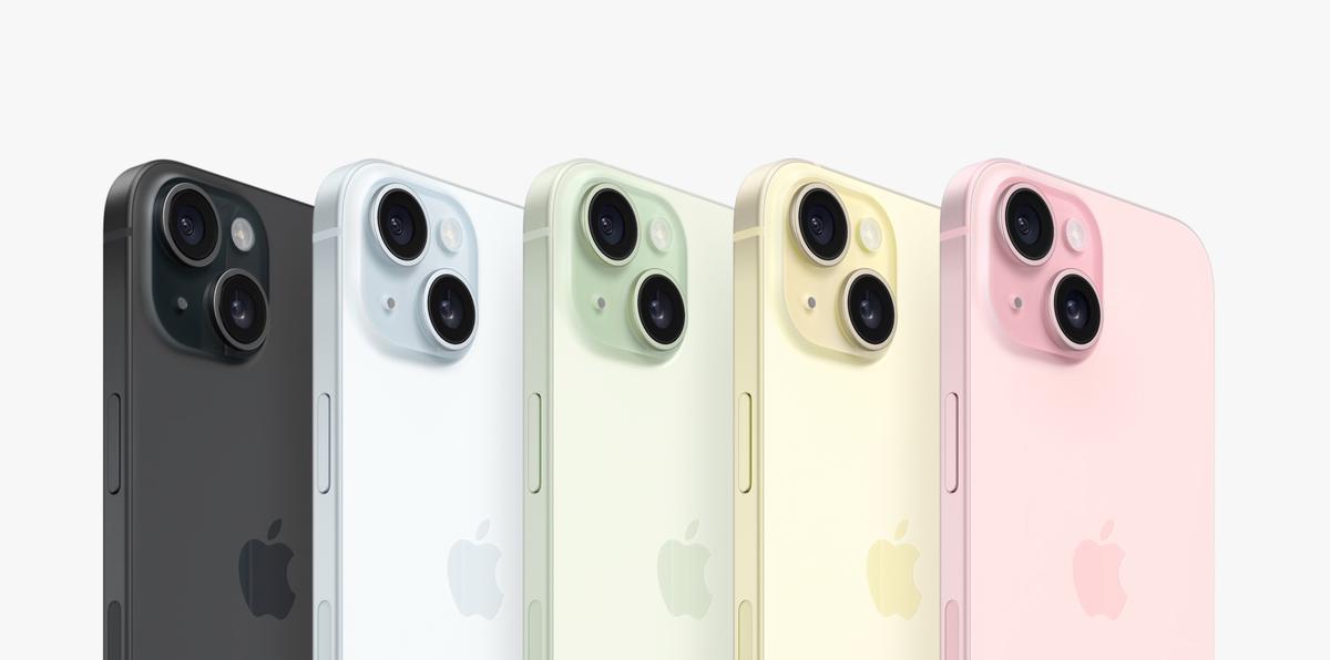 Estos son los colores del iPhone 15 regular y Plus.