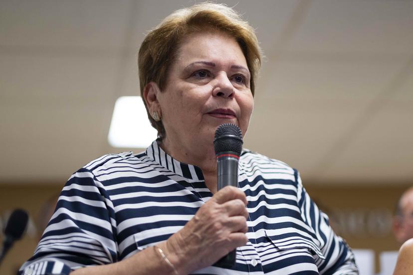 La presidenta de la Asociación de Maestros de Puerto Rico (AMPR), Aida Díaz. (GFR Media)