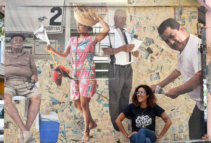 La muralista puertorriqueña Damaris Cruz crea obras de arte en espacios abandonados.