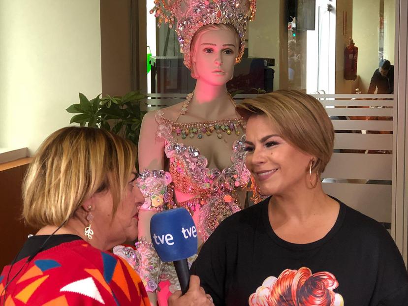 A su regreso a los carnavales de Tenerife, tras 20 años de ausencia, Olga Tañón fue entrevistada por diversos canales de televisión y emisoras radiales españolas. (Suministrada)