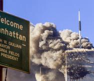 11-septiembre-2001 Nueva York (N.Y.).  atentado terrorista al world trade center donde se logro impactar a la conocidas torres gemelas con dos aviones comerciales. ( Xavier J. Araujo / El Nuevo Dia / 2006 ).