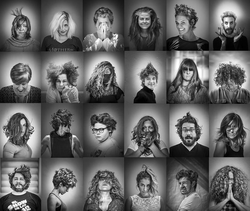 Obra fotográfica llamada "Los Confinados" presentada como collage de retratos la cual forma parte del proyecto y serie de arte "Disonancia". La serie fue parte de una exhibición individual realizada en septiembre del 2020 en la galeria El Cuadrado Gris por la artista fotógrafa Rosario Fernandez Esteve.