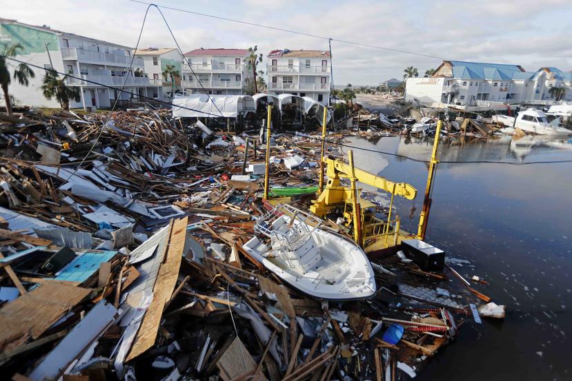 En la foto, destrozos del huracán Michael a su paso por Mexico Beach, Florida. (AP)