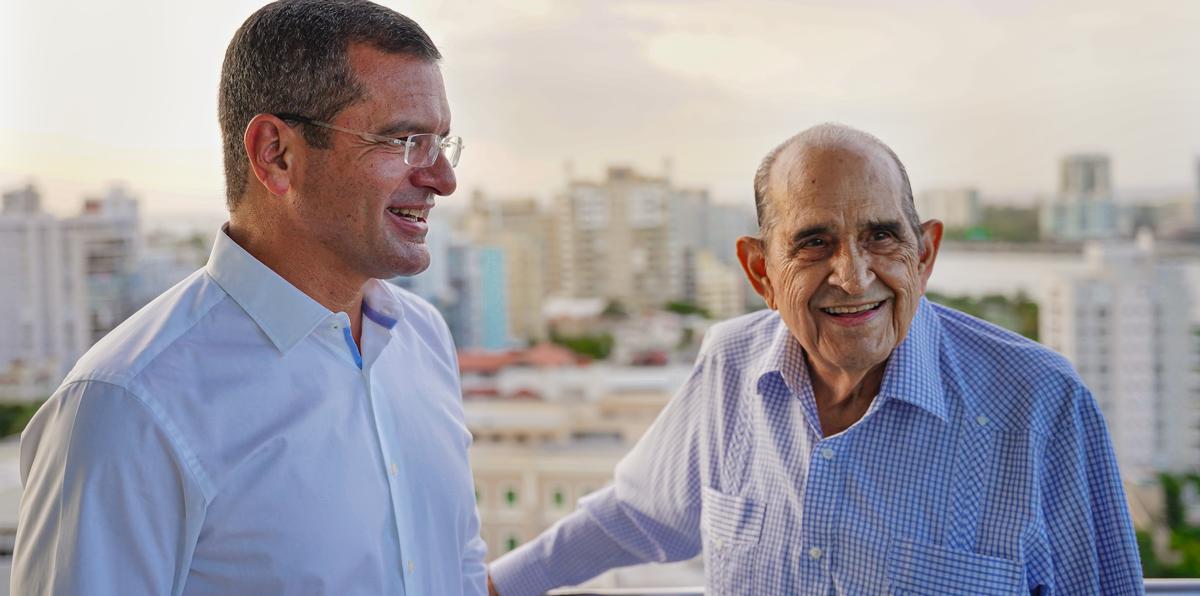 El gobernador Pedro Pierluisi y su padre, Jorge Pierluisi Díaz, fenecido en los pasados días.
