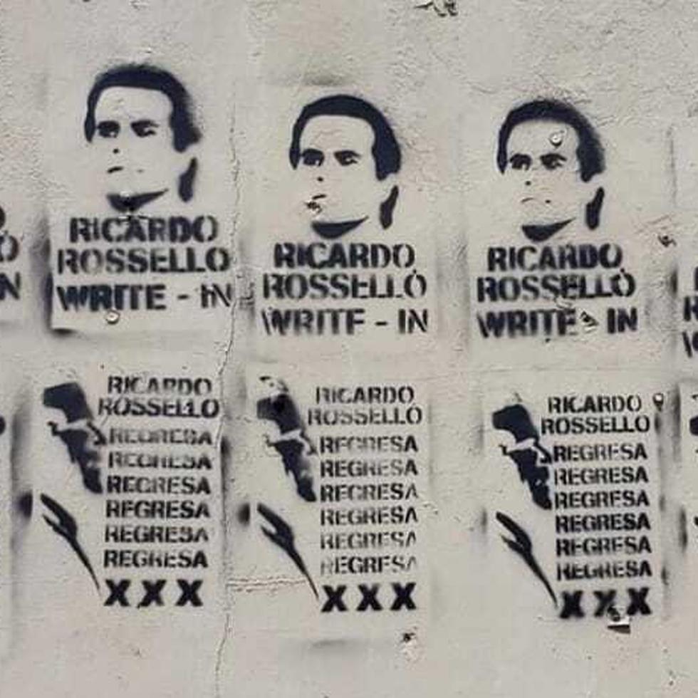 Propaganda a favor del exgobernador Ricarod Rosselló apareció en municipios del área metropolitana.