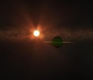 Vista del exoplaneta AU Mic b. (EFE)