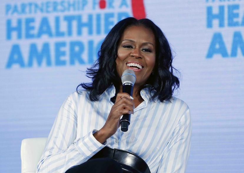 En esta fotografía del 12 de mayo de 2017 la ex primera dama Michelle Obama habla durante un evento en Washington. (AP Foto/Pablo Martinez Monsivais, Archivo)