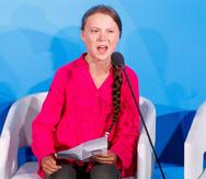 Greta Thunberg habló en la Cumbre de Acción Climática de las Naciones Unidas este año. (EFE)