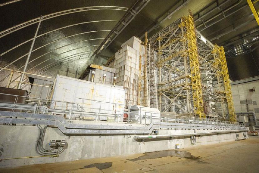 En julio pasado, las autoridades de Ucrania inauguraron una nueva estructura para proteger el reactor 4 de la central nuclear de Chernóbil. (AP)
