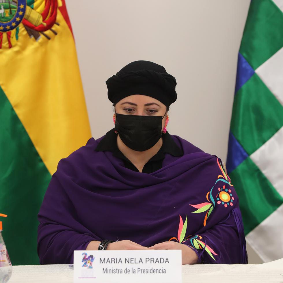 María Nela Prada, ministra de la Presidencia de Bolivia.