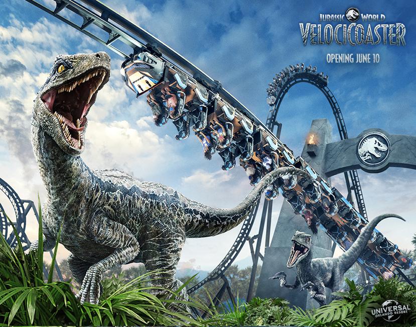Jurassic World VelociCoaster, la montaña rusa de lanzamiento más rápida y alta de Florida, estrenará el 10 de junio en Islands of Adventure.