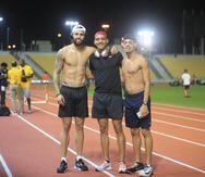 Wesley Vázquez, Ryan Sánchez y Andrés Arroyo entrenaron este lunes. (Suministrada / Fapur)