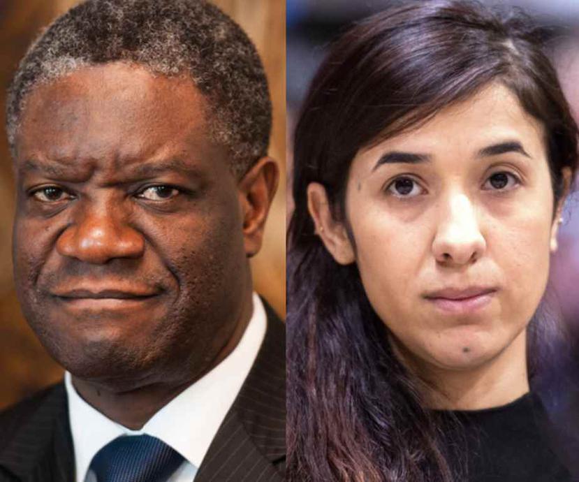 El médico congoleño Denis Mukwege y la activista iraquí de derechos humanos Nadia Murad fueron galardonados con el Nobel de la Paz 2018. (EFE)