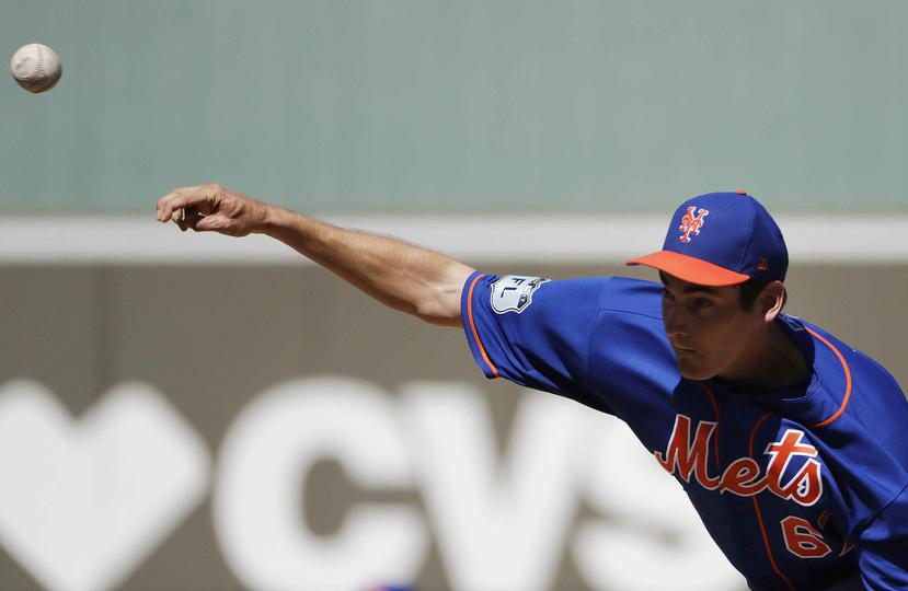 Seth Lugo en su debut en la pretemporada de los Mets. (AP)