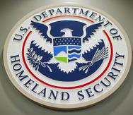 El logotipo del Departamento de Seguridad Nacional de Estados Unidos en Washington.