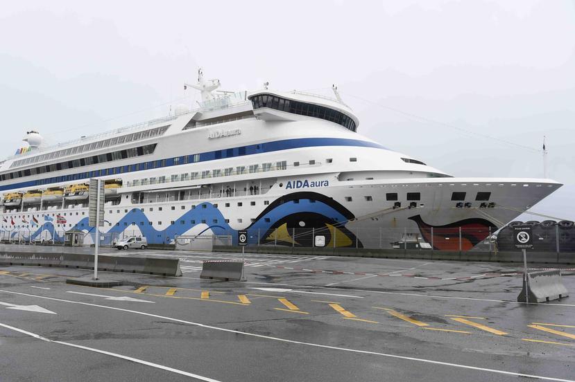 El crucero Aida Aura en Haugesund en Noruega el 2 de marzo del 2020. (AP)