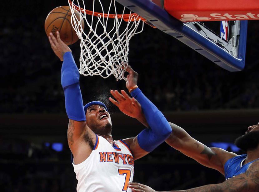 Carmelo Anthony no vio acción en el último partido de los Knicks.
