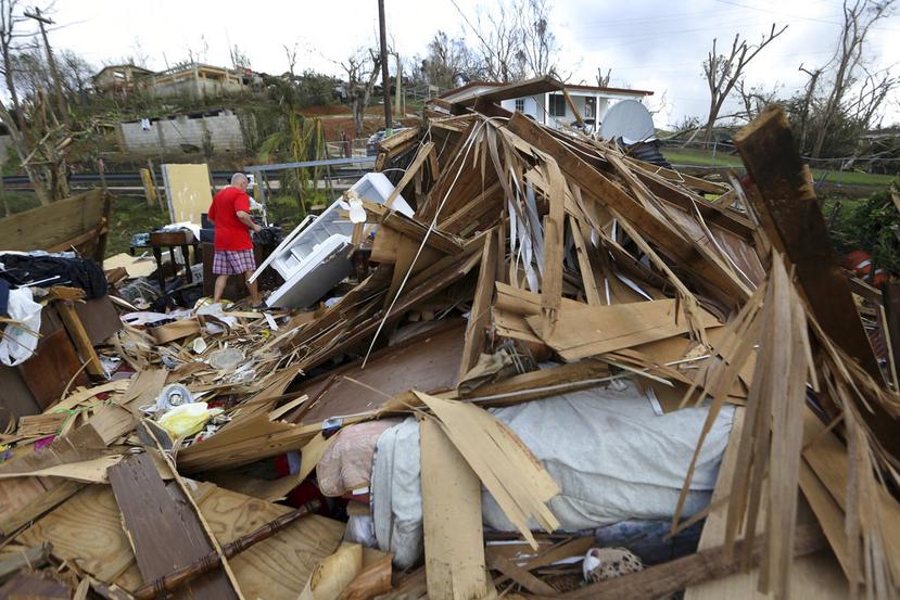 La devastación que dejó el huracán María en su paso por la isla de Puerto Rico. (AP)