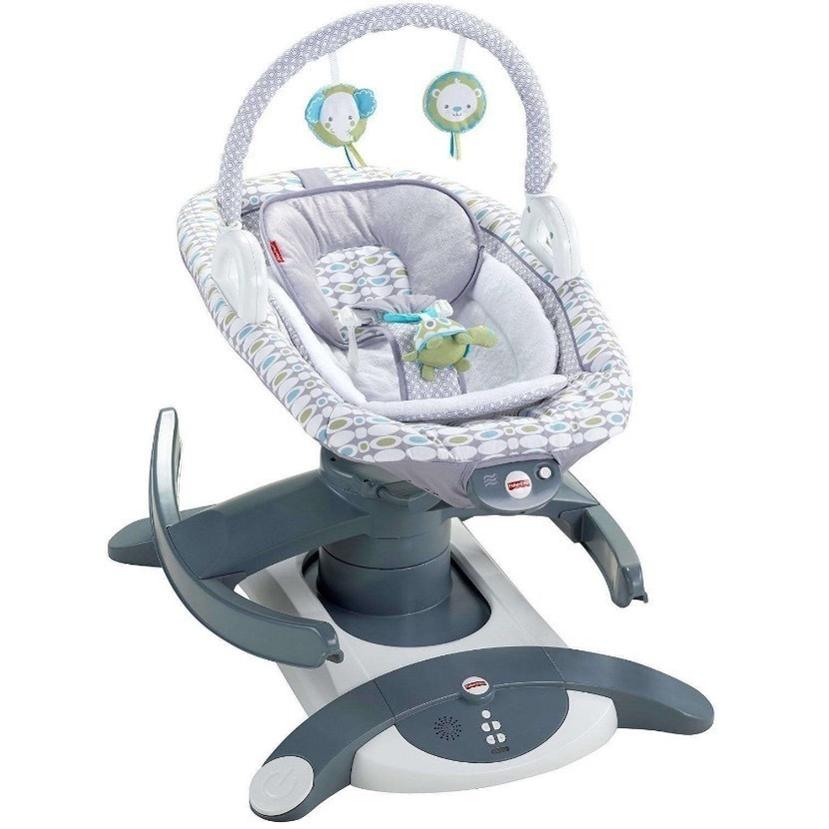 En esta foto provista por la la Comisión de Seguridad de Productos para el Consumidor de Estados Unidos se ve la silla mecedora automática para bebés de Fisher-Price 4-in-1 Rock 'n Glide Soothers.