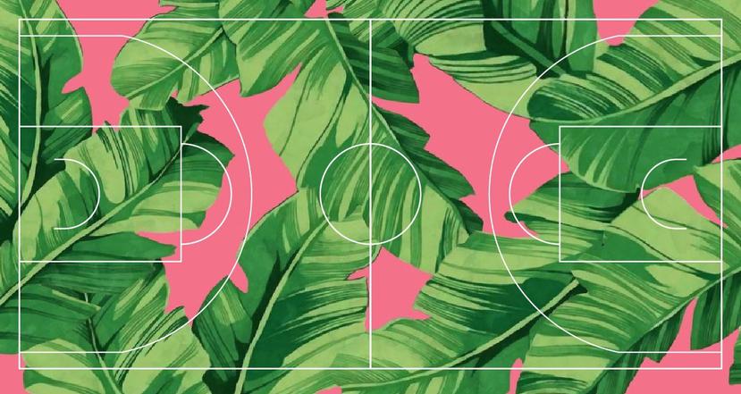 Según Rolón, el diseño para la cancha de baloncesto surge de sus prácticas en el estudio e instalaciones que constan de pinturas de una flora exótica y tropical. (Suministrada)