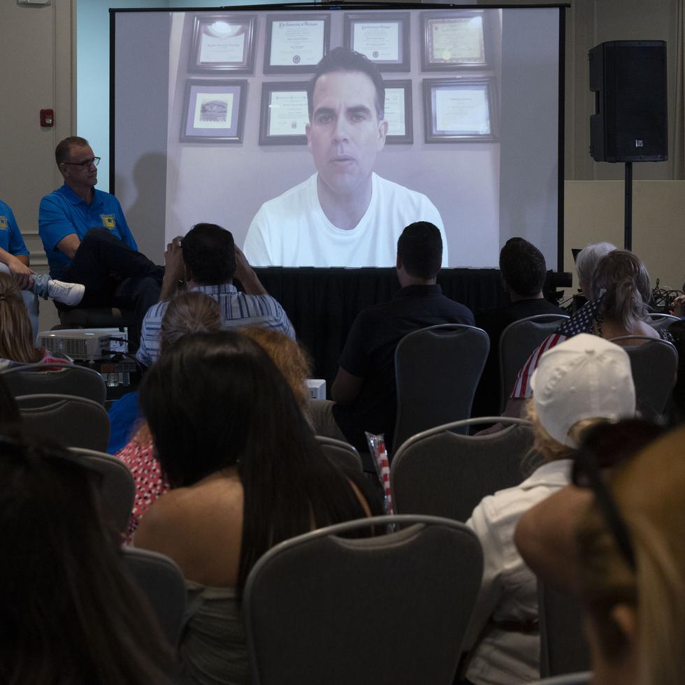 El exgobernador Ricardo Rosselló Nevares ofreció un mensaje virtual durante un foro en la convención del Partido Nuevo Progresista.